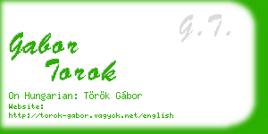 gabor torok business card